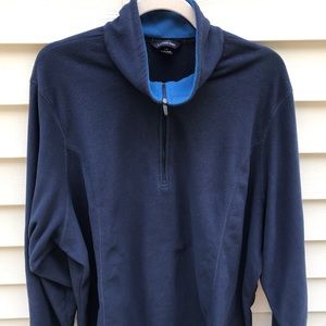 Lands End 3X Navy and Royal Blue Fleece